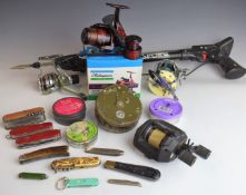 Vintage fishing tackle including Mitchell 600 multiplier, Abu Ambassadeur, vintage spear fishing