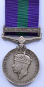 British Army General Service Medal with clasp for South East Asia 1945-46, named to 21163056