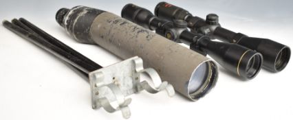 Two rifle scopes Nikko Stirling Continental 6x40 Wide and SMK 3-9x40 together with a Rhino 22x60