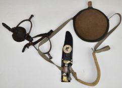 British Army pair of WW1 spurs stamped RFA31 (Royal Field Artillery) and dated 1916, together with a