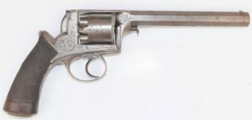 Deane Adams and Deane five shot double action semi-hammerless revolver with engraved frame