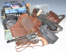 CMC Model 1968 replica .44 Cavalry revolver together with Umarex and similar holsters and various