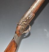 G Jones of Bristol 12 bore percussion hammer action muzzle loading gun with named and engraved lock,