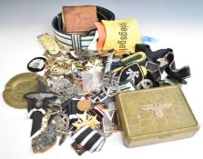 Copy WW2 German Third Reich Nazi insignia badge, ephemera, including cloth and medal examples,