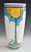 Deborah Wood for Lorna Bailey signed double cased porcelain vase decorated in the Clarice Cliff