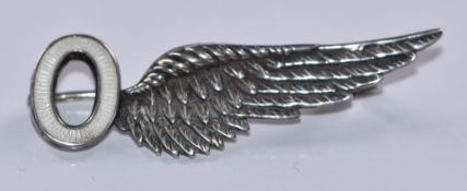 Observers silver and enamel sweetheart brooch