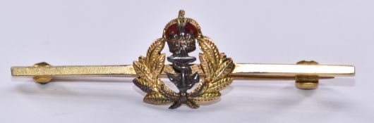 Royal Navy 9ct gold brooch, 4.5cm