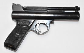 Webley Mark I .22 air pistol with named and chequered grips and adjustable sights and trigger,
