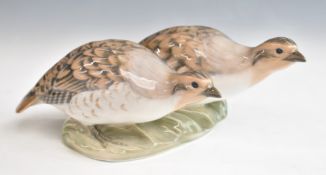 Royal Copenhagen model of a pair of partridges, No 1600, H9cm