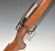CZ 550 American .243 bolt-action rifle with chequered grip and forend, raised cheek piece, sling