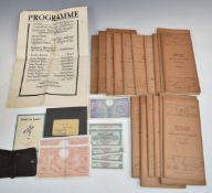 Royal Air Force WW2 cloth-backed maps, together with POW equipment including poster, banknotes