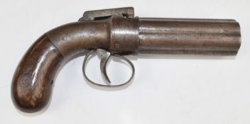 Allen's Patent 1845 six-shot percussion bar hammer action pepperbox revolver with named hammer,