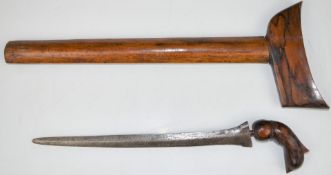 Kris dagger, blade length 52cm, with hardwood scabbard. PLEASE NOTE ALL BLADED ITEMS ARE SUBJECT