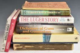 Twelve firearms, guns and shooting books/pamphlets including The Luger Story and Dictionary of
