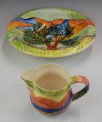 Suzanne Katkhuda signed art pottery pedestal bowl and a jug, both with Royal Academy of Arts