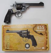 Webley MK VI Service Revolver .177 CO2 air pistol with battlefield finish, serial number 15M23823,