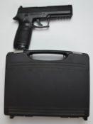 Sig Sauer P320 .177 air pistol, serial number 17B01283, in hard carry case.