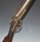 Deactivated E Gale 12 bore side by side hammer action shotgun with vacant cartouche to the underside