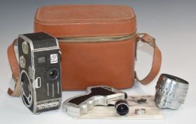 Paillard Bolex C8 cine camera, fitted with 1:2.5 f=12.5mm lens, in case with Elgeet 13mm f1.8