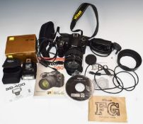 Nikon D80 digital SLR camera fitted with 28-200mm 1:3.5-5.6D lens, together with an SB-400 flash