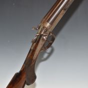 Belgian .410 side by side hammer action shotgun with line engraved locks, trigger guard and