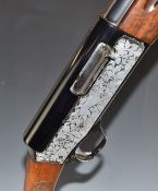 Luigi Franchi Hunter 12 bore 3-shot semi-automatic shotgun with engraved scenes of dogs to the lock,