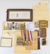 British Army WW1 medal trio comprising 1914-1915 Star, War Medal and Victory Medal named to 91536