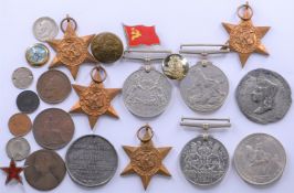 Seven WW2 medals comprising 1939-1945 Star, France and Germany Star, Africa Star, Italy Star, two