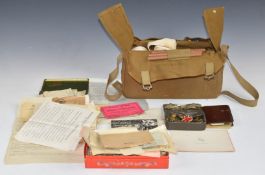 WW2 ARP 'Paragon' surgical pouch with contents, together with associated paperwork, ration books,