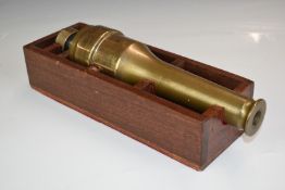 19th or early 20thC bronze signalling cannon with interrupted screw thread breech, length 24.5cm, in