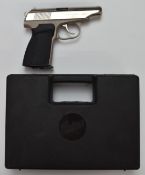 Baikal MP-654K .177 air pistol with chequered composite grips, serial number T14048671, in