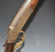 Deactivated Unnamed 12 bore single barrelled shotgun with semi-pistol grip, brass trigger guard,