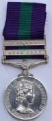 British Army General Service Medal with clasps for Cyprus and Near East, named to 23198068 Sapper