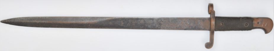British 1887 pattern Martini Henry MkIII bayonet, with 46cm single edged Wilkinson blade and clear