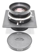 Sinar Rodenstock Sironar-N 1:5.6 300mm camera lens, serial number 9683963, with Copal No 3 shutter