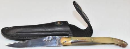 Laguiole folding pocket knife with 9cm blade and leather sheath. PLEASE NOTE ALL BLADED ITEMS ARE