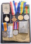British Army WW1 medal trio comprising 1914-1915 Star, War Medal and Victory Medal named to 18053