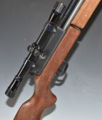 Sharp Inova .22 air rifle with semi-pistol grip, sound moderator and scope A363152, in original box.