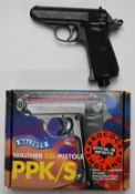 Walther PPK/S .177 CO2 air pistol with named and chequered composite grips, serial number 05667,