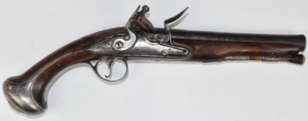 Theophilus Richards flintlock pistol with engraved lock stamped 'T Richards', engraved hammer,