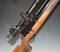 Webley Axsor .22 PCP air rifle with chequered semi-pistol grip and forend, raised cheek piece,