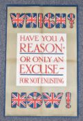 WW1 The Parliamentary Recruiting Committee, London military poster number 128 'Which have you a