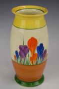 Clarice Cliff for Newport Pottery Bizarre Art Deco vase in the Crocus pattern, printed Crocus and