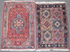 Two small wool rugs, 136 x 83cm and 132 x 83cm