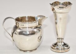 George V hallmarked silver jug, Birmingham 1924, maker William Base & Sons, height 7cm, weight 81g