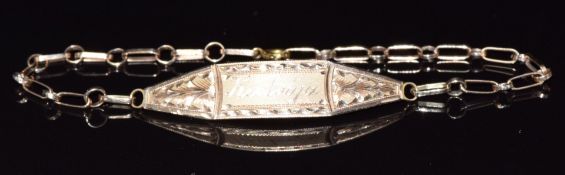 A 14k gold identity bracelet, 4.1g, 19 cm long