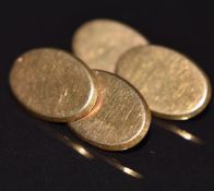 A pair of Edwardian 9ct gold cufflinks, Birmingham 1909, 9g