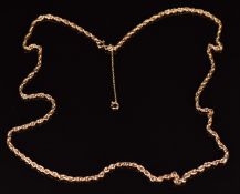 A 9ct gold necklace/chain, 73cm long, 17.4g