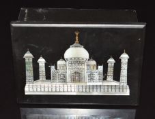 Indian pietra dura box set with mother of pearl Taj Mahal