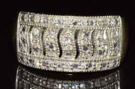 A 9ct ring set with diamonds, 4.2g, size P